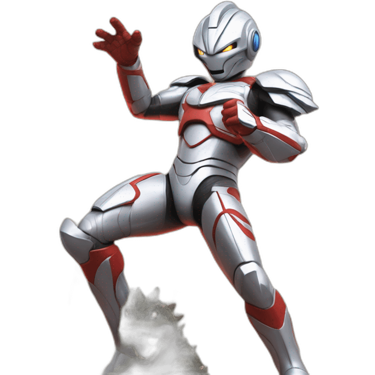 Ultraman with Godzilla fights emoji