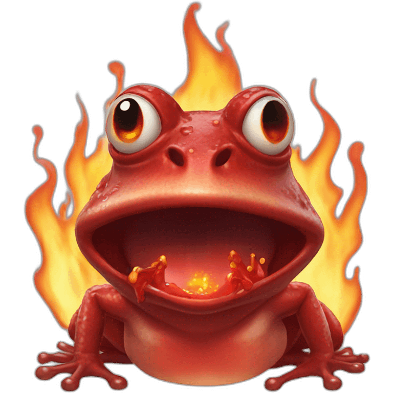 bloody frog spitting fire emoji