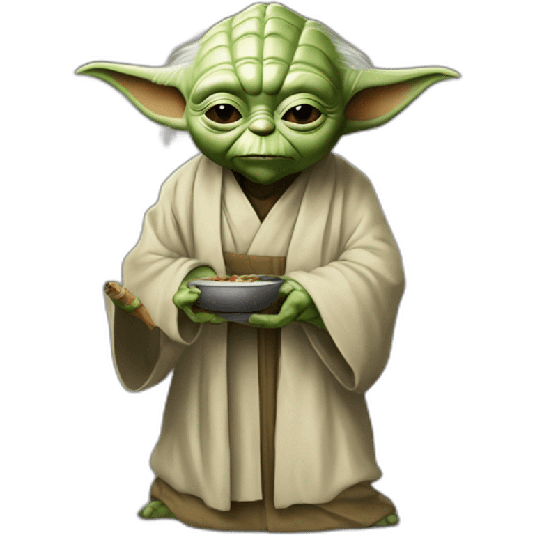 :maître Yoda qui fume un cigard : emoji