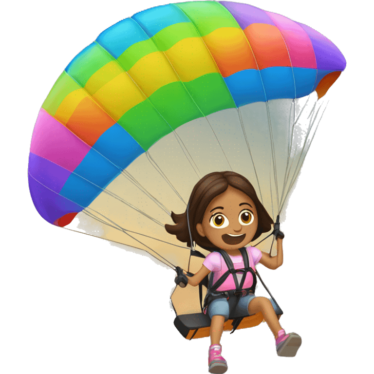 niña volando en parapente emoji