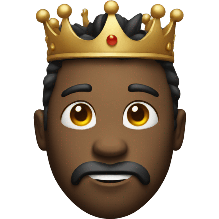 black horned emoji face with crown  emoji