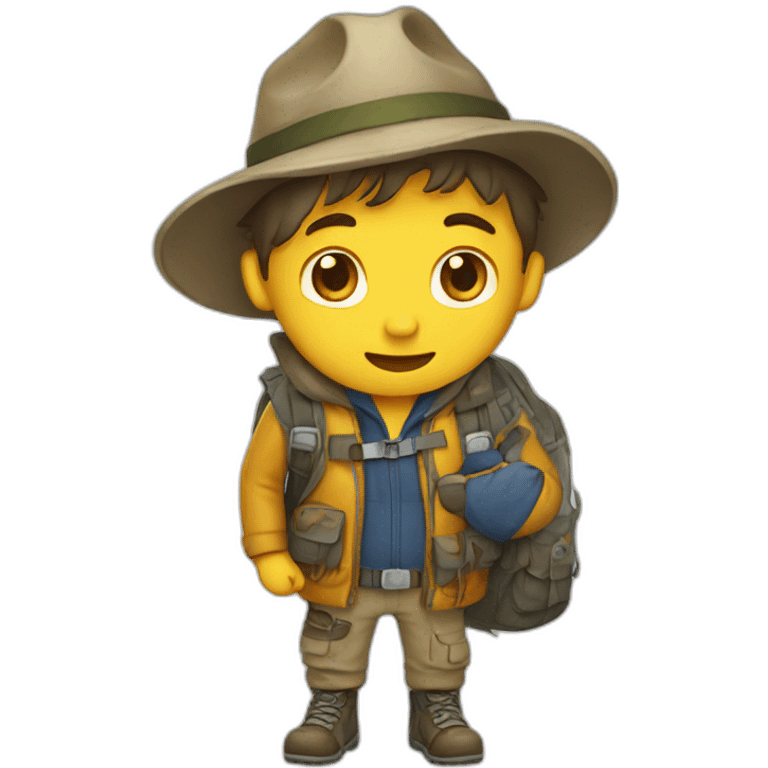 Explorer with destroyed clothes and shoes emoji