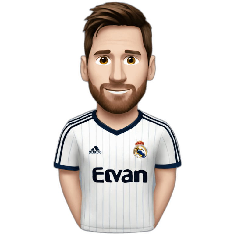 Messi wearing Real Madrid tshirt emoji