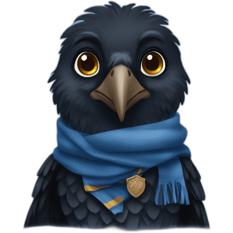 Ravenclaw raven wearing scarf hogwarts emoji