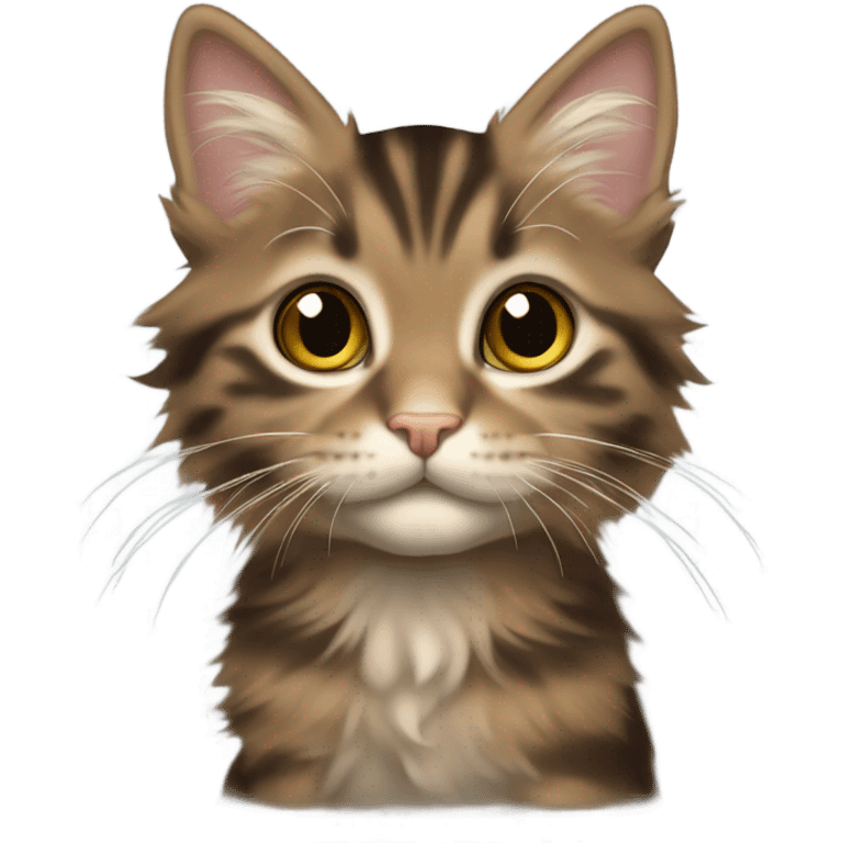 Long haired brown tabby kitten emoji