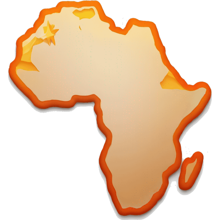 Orange African continent with crown on top  emoji