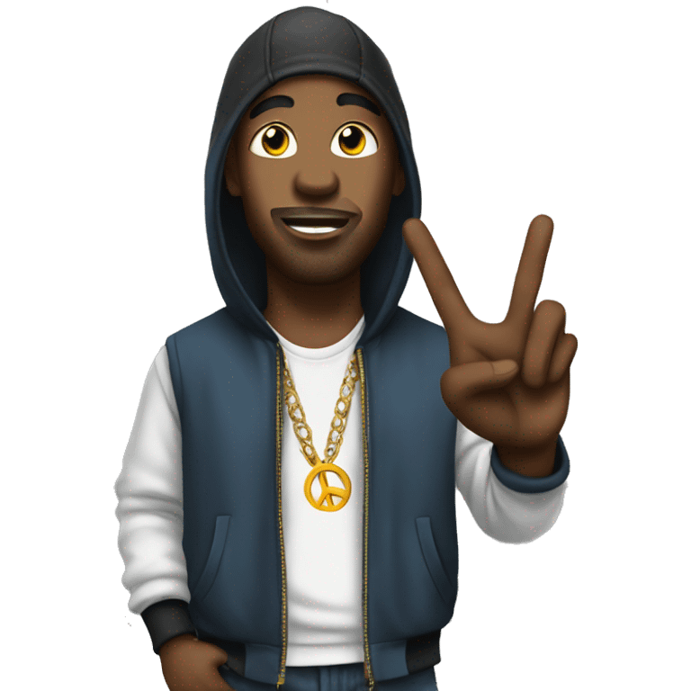 Rapper showing peace  emoji