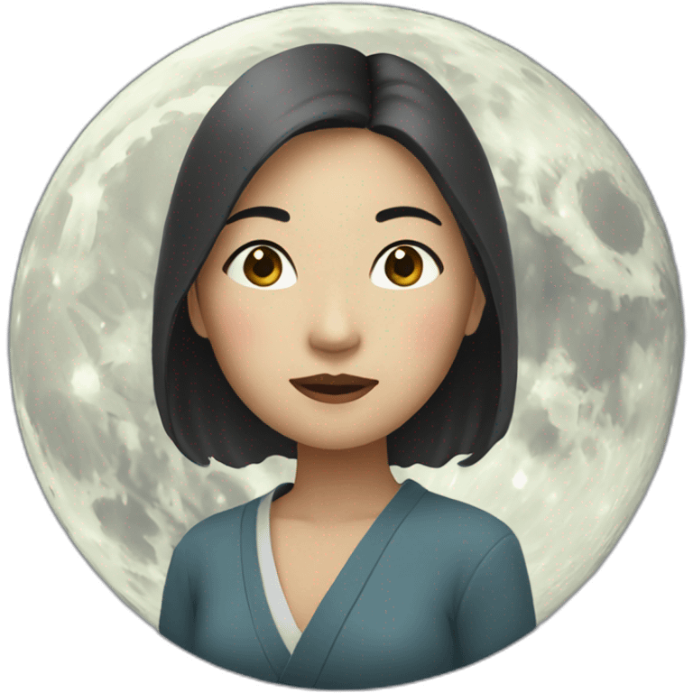 Asian woman under the moon emoji