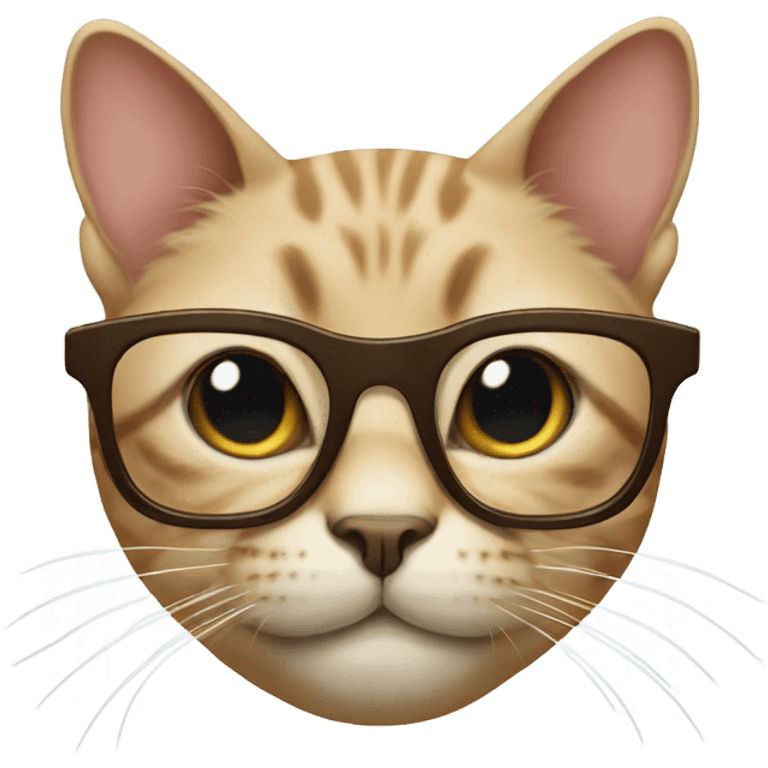 cat head with glasses emoji