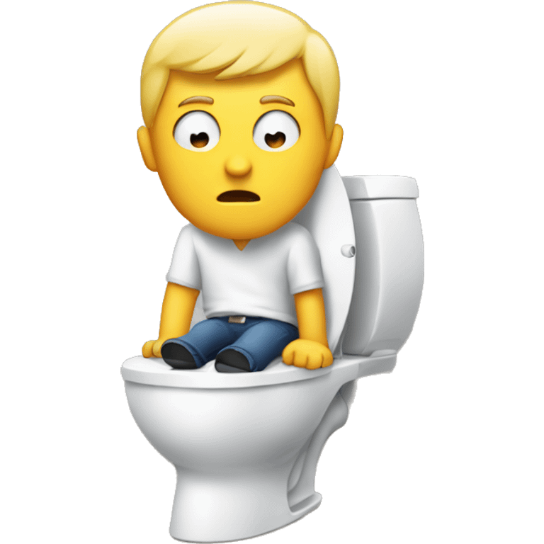 Man coming out of a toilet with only his head showing  emoji