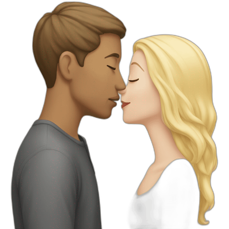 white couple who kiss emoji