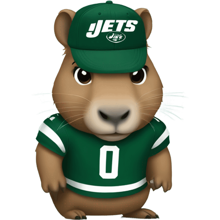 Capybara wearing a NY Jets shirt emoji