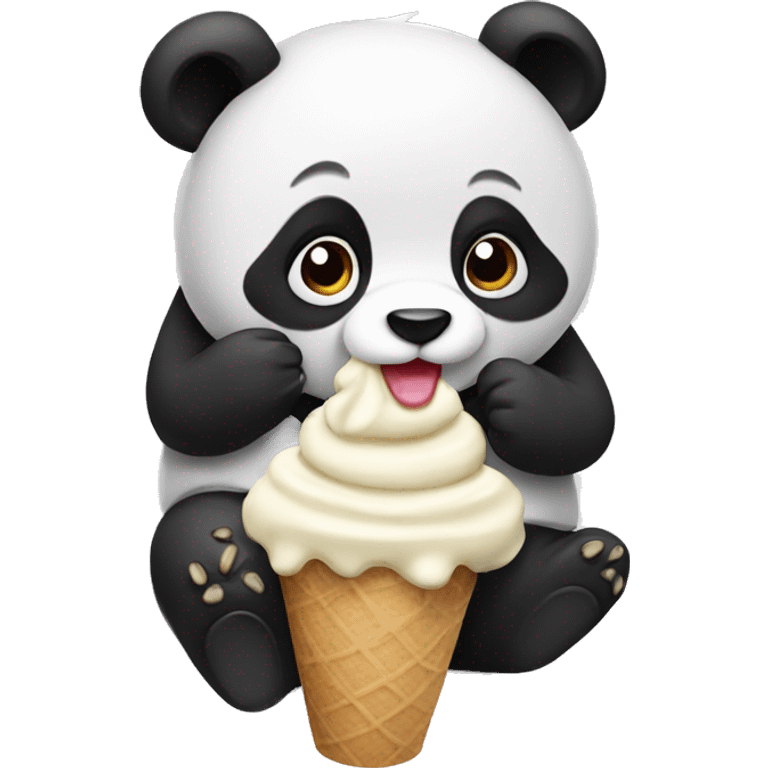 Panda eating ice cream emoji