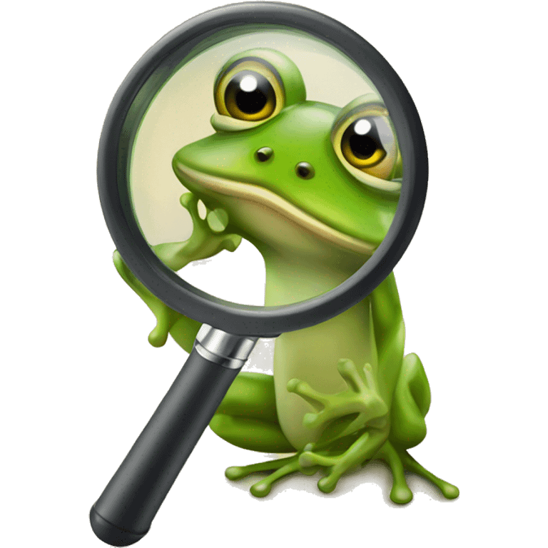 Frog with magnifying glass emoji