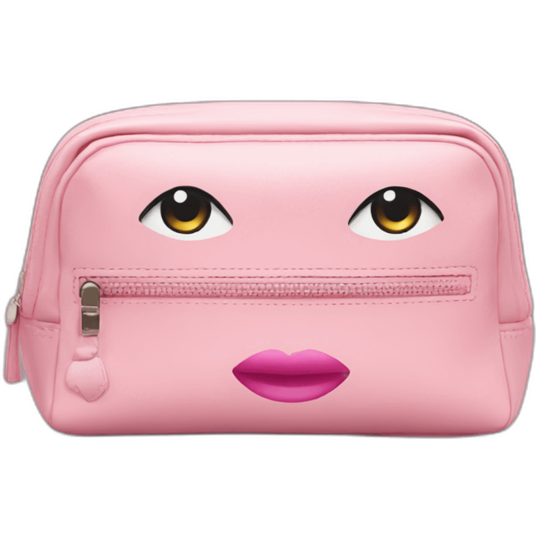 makeup bag gently pink colour emoji