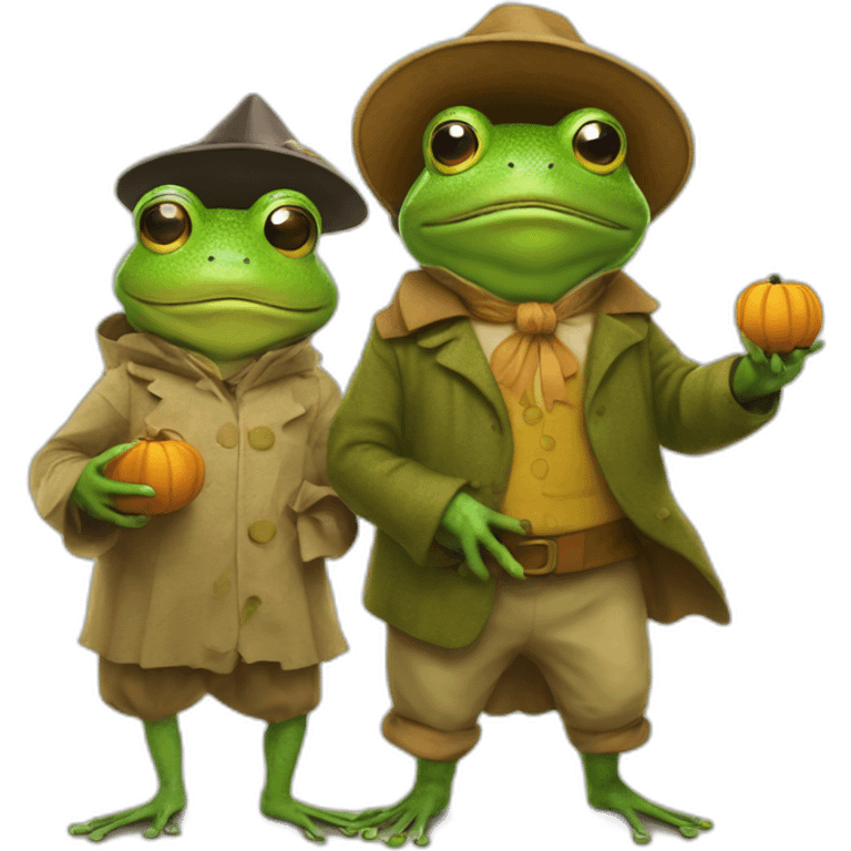 frog and toad trick or treating emoji