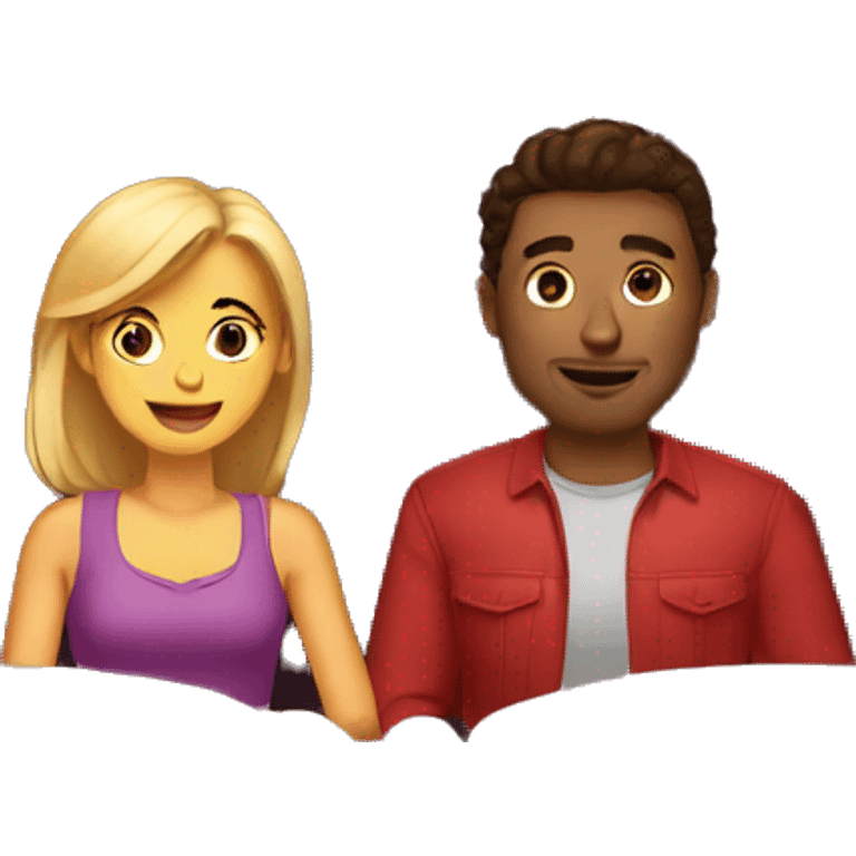 couple date sitting in theater emoji