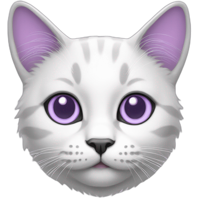 Cat, White, Showing lilac nails emoji