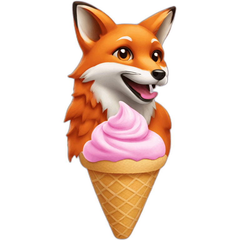 Fox as an ice cream emoji