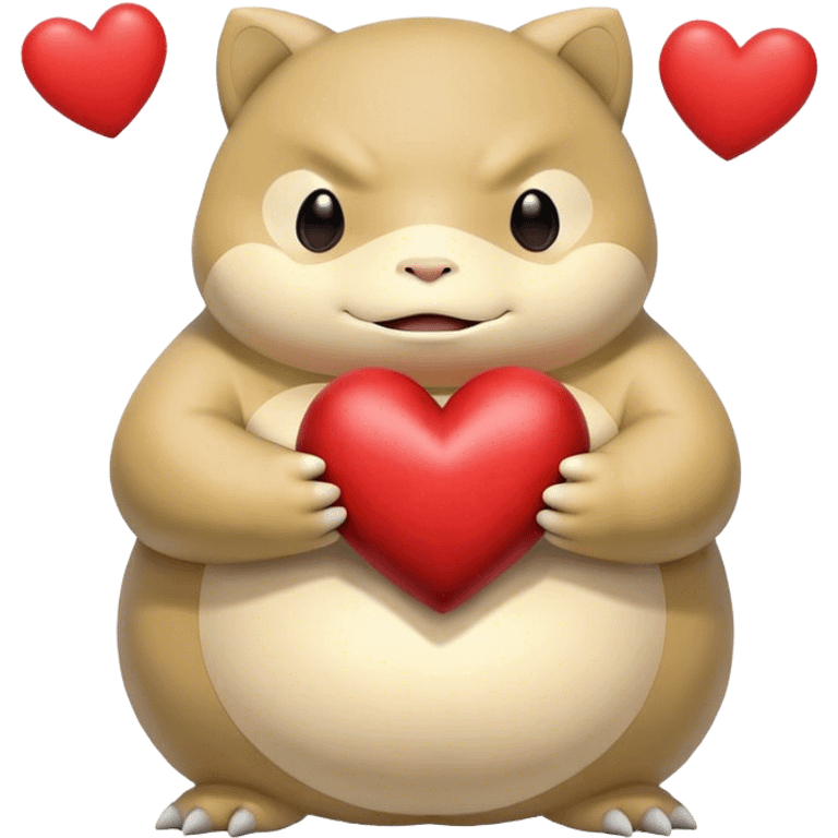 Snorlax holding a heart emoji