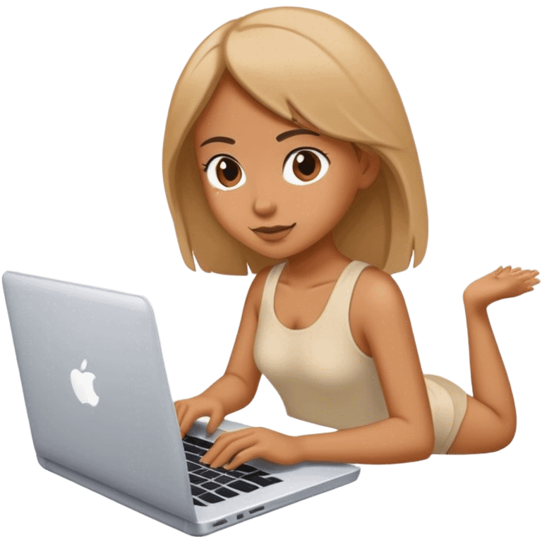 girl playing laptop emoji