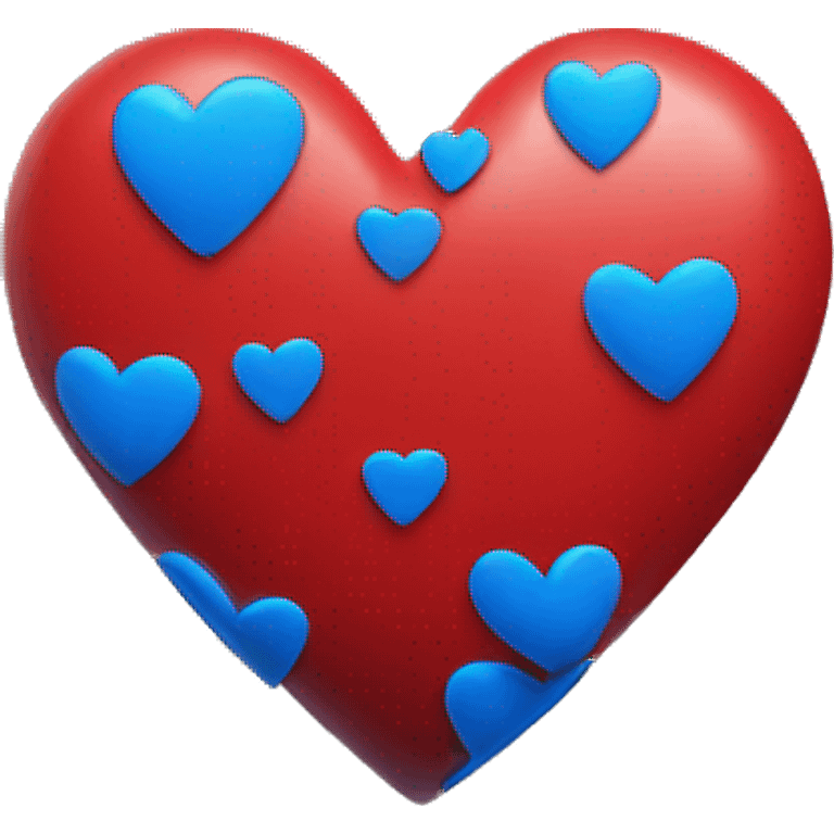 red and blue heart emoji