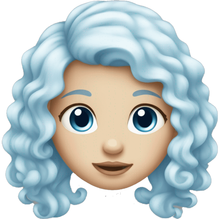 baby girl with blue eyes and sky blue hairl  emoji