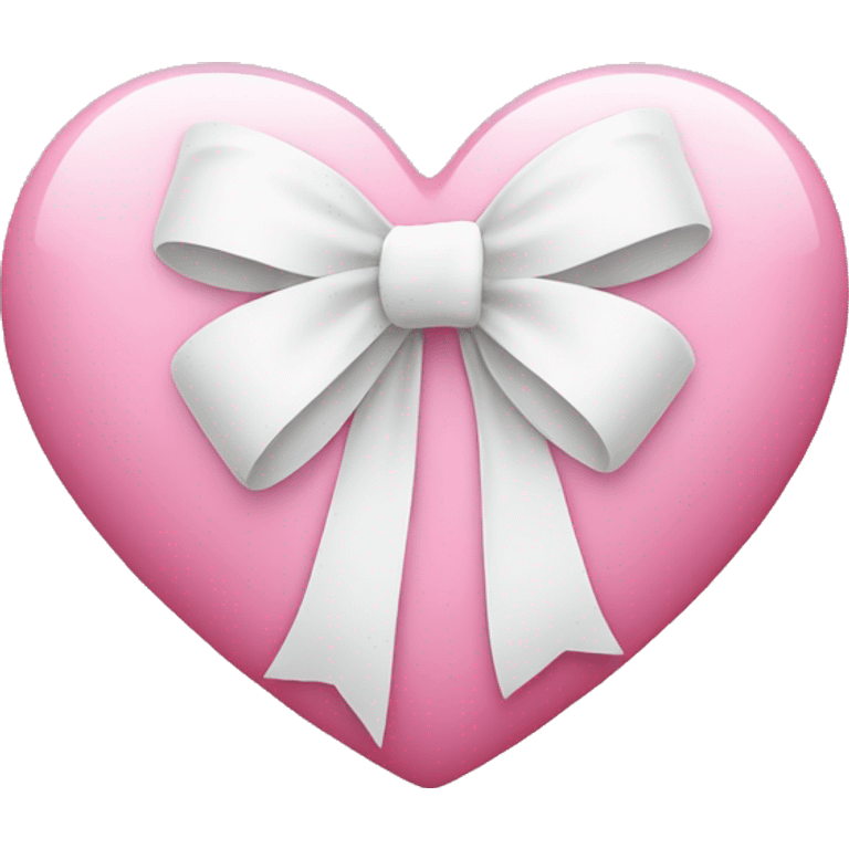 Pink heart with white bow emoji