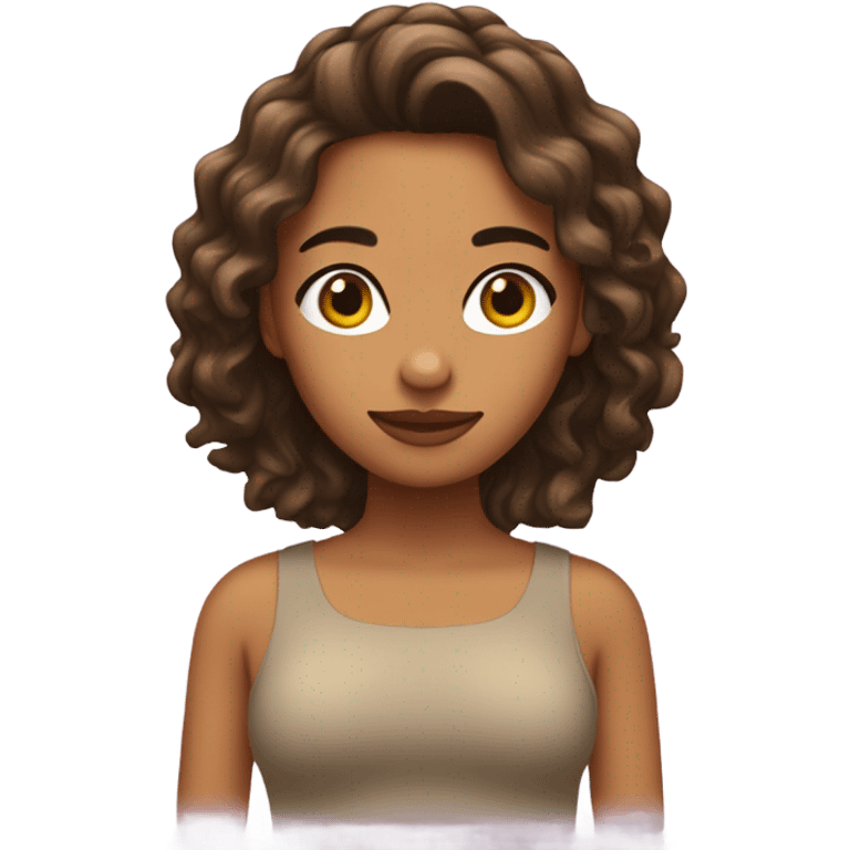 Chica Blanca con pelo cafe emoji