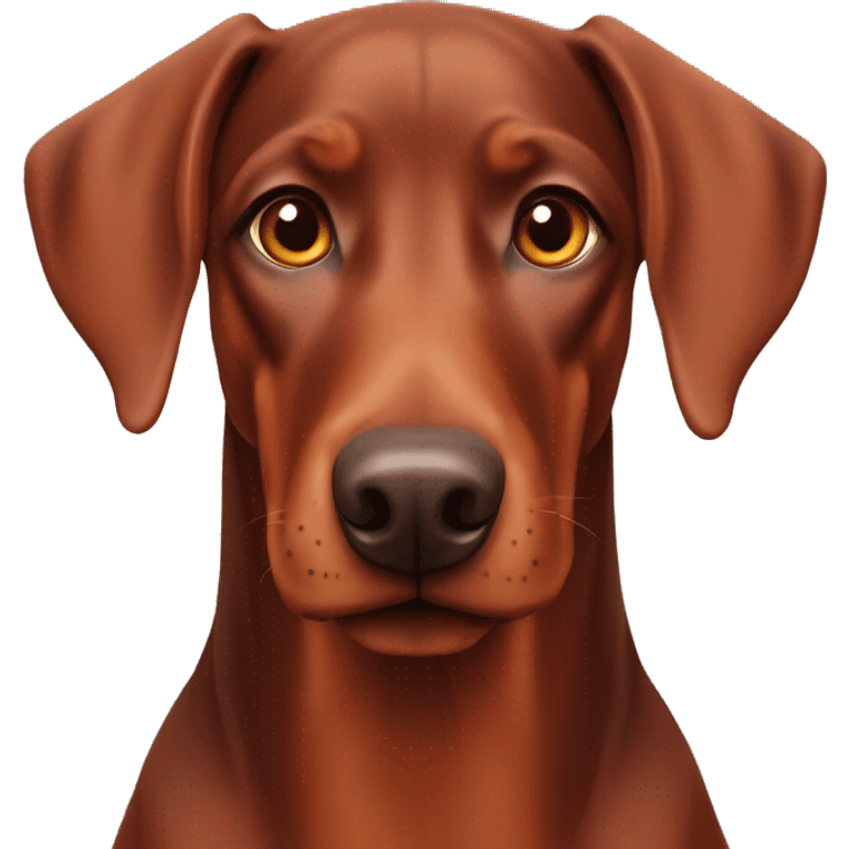 Red Doberman pinscher floppy ears emoji