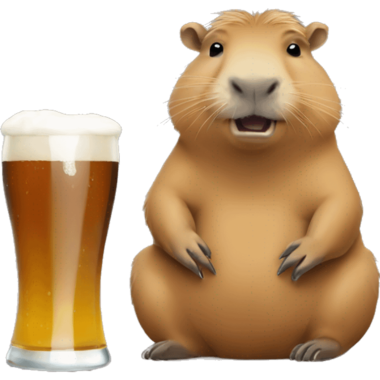 Capybara drinking beer emoji