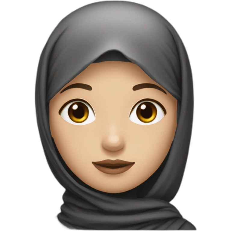 A fair skin tone girl with black hijab  emoji