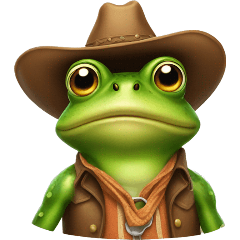 frog wearing a cowboy hat emoji