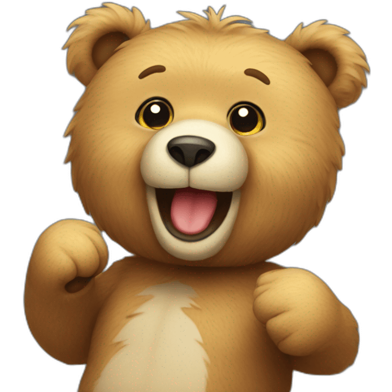 cute-teddy-bear-cheering emoji