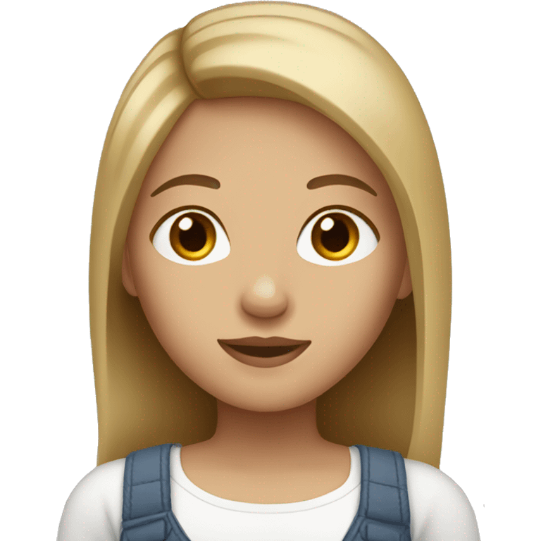 girl with straight dark blonde hair and brown eyes emoji