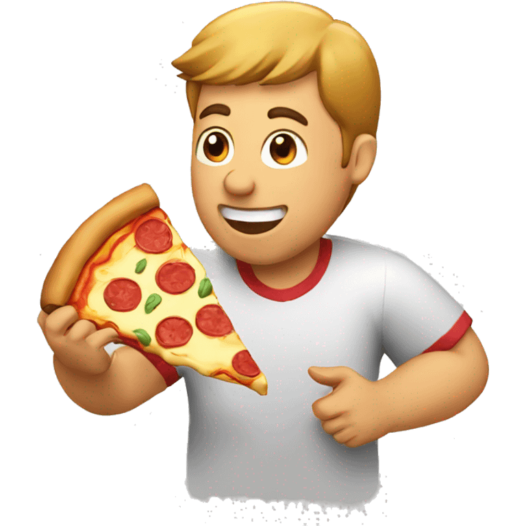 Man eating pizza  emoji