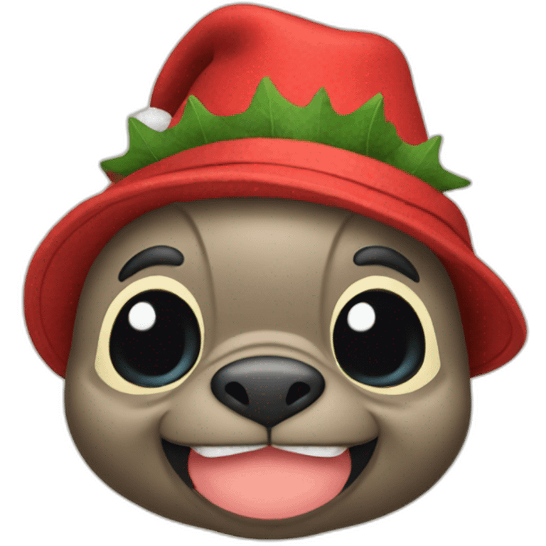 Stitch avec chapeau de Noël emoji