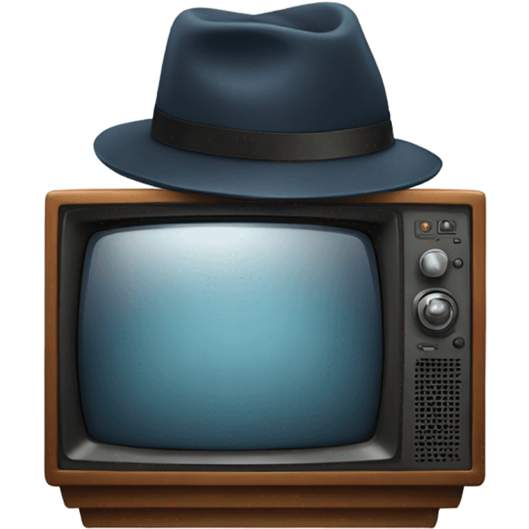 TV wearing a hat emoji