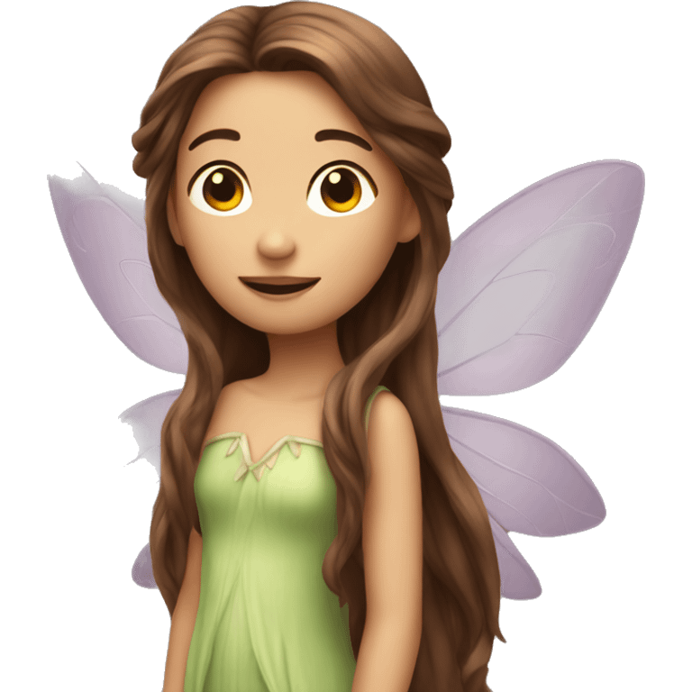 Fairy with long brown hair emoji