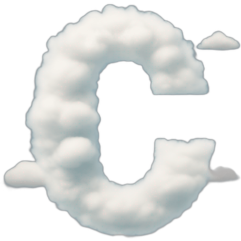 the letter C made from clouds emoji