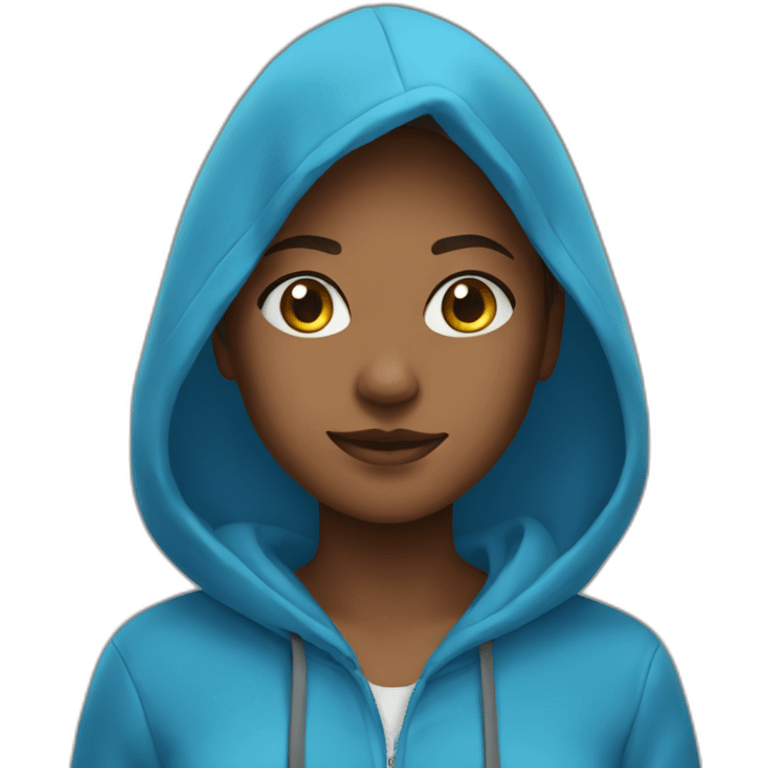 Girl in blue hoodie emoji