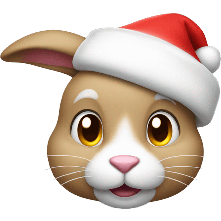 emoji ios rabbit in santa claus christmas hat emoji