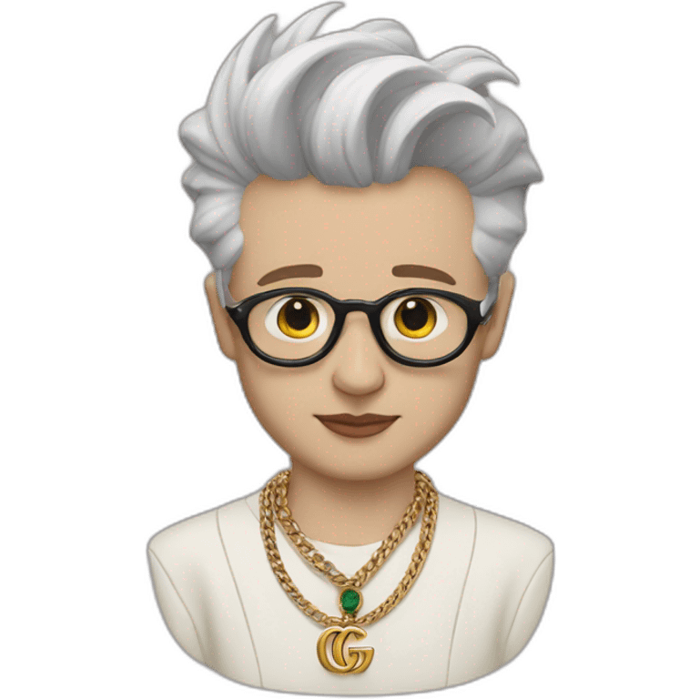 Viktor Frankl with Gucci necklace emoji