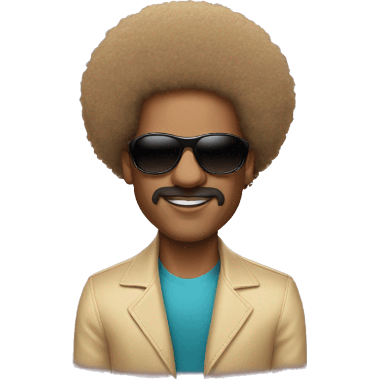 Stevie wonder with Afro and round sunglasses  emoji