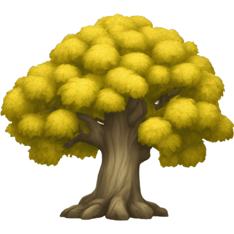 Giant yellowish bluish tree emoji