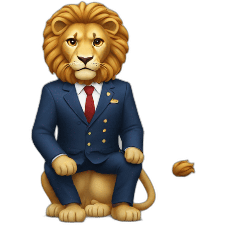 Macron sur un lion emoji