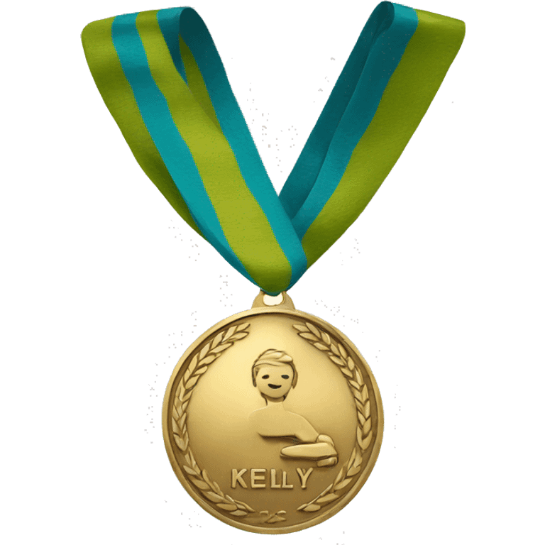 a medal with the word Kelly on it emoji