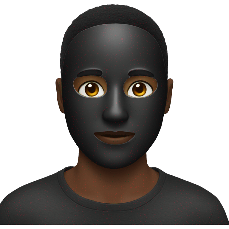 Black charcoal mask on face emoji