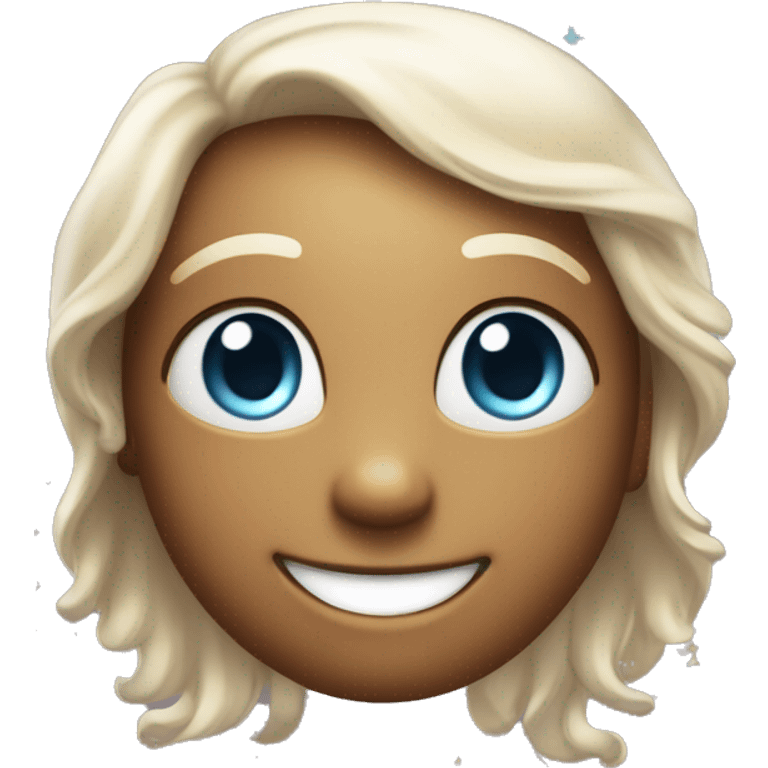 a sparkling, wide-eyed face with a big smile, glowing skin, and a subtle shimmer effect. It could have a rainbow-colored halo above its head, with tiny stars and rhinestones around it, giving off a magical, joyful vibe.

 emoji