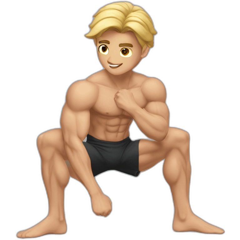 Posh-muscle-boy-doing-leg-split emoji